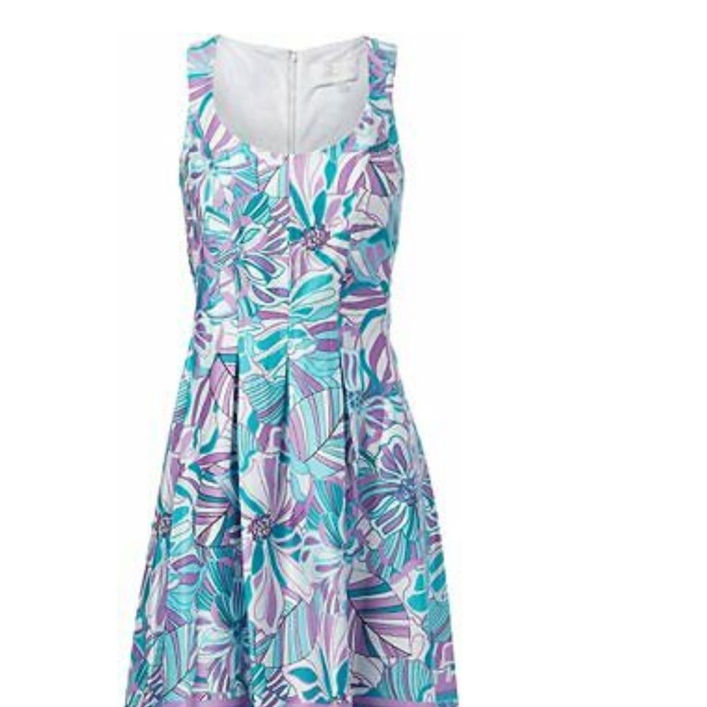 Pappagallo Dress, Bahama Blue Multi, Size 4, NWT